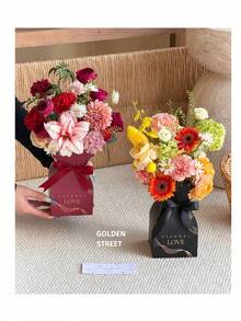 5pcs Birthday New Year Christmas Party Flower Box Fresh Flower Bouquet Packaging Box Floral Arrangement Materials Fresh Flower Handbag Flower Basket Handheld Flower Box - Gift Box - View 9