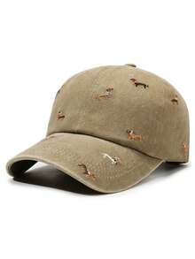 1pc Men's Cartoon Design Embroidered Baseball Cap, Unisex Vintage Sun Protection Baseball Hat, Summer Hat, Adjustable Breathable Baseball Cap, Suitable For Spring, Autumn, Summer, Beach, Holiday Outdoor Sports, Suitable For Daily Use - A - View 6