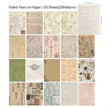 20 Stücke/Packung Vintage Blumen Dekoratives Scrapbooking Papier, DIY Bastelaufkleber & Notizen, Größe 3,93*5,51 Zoll, geeignet für Party, Geburtstag, Hochzeitsdekoration, Feiertagsgeschenkverpackungspapier, Verpackungsmaterial, handgefertigt, kreative DIY Kombinationskarten, schönes Sammelalbum Designpapier, Büro- und Lernmaterialien, Schulmaterialien, Schulanfang Saison. - 1 Set - Übersicht 9