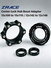 ZRACE Center Lock Hub Boost Adapter,Center-Lock For 6-Hole, 15x100 To 15x110, 12x142 To 12x148 - Black - View 2