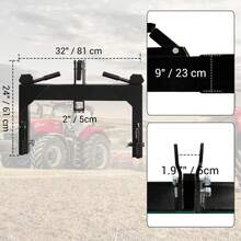 Techigher 3 Point Quick Hitch For Category 1 & 2 Tractors, 70cm Lower Arm Width, 5-Level Adjustable Height Adapter For Efficient Farm Implement Attachment, 1360kg Lifting Capacity - Multicolor - View 5