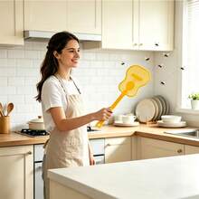 Creative Guitar-Shaped Fly Swatter, Durable PLA Material, Honeycomb Mesh Surface For Even Force Distribution, Efficient And Effort-Saving Mosquito Swatting, Lightweight Long Handle Design, Suitable For Home, Kitchen And Garden - Multiple Styles - View 10