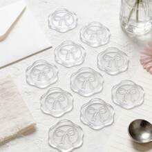 25 Pcs Transparent Bow Pattern Wax Seal Stickers,Self-Adhesive Wax Seal Stickers For Gifts Wedding Invitation Envelope Sealing - Bow - View 7