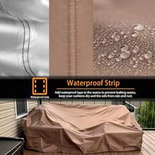 Funda impermeable para muebles de patio fundas para muebles de exterior resistente al agua juego de mesa de comedor y sillas resistente al agua tamaño grande de 110 pulgadas de largo x - café 420D - Ver 5