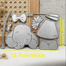 1pc Cute Little Animal-Elephant Metal Cutting Die, Suitable For Paper Card Making, Scrapbooking, Custom Card, Photo Album Craft Decoration - Elephant - View 11
