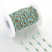 50cm/19.69inch Stainless Steel Cylindrical Crystal With Small Bead Chain, Multiple Colors Available, DIY Jewelry Chain Suitable For Handmade Braided DIY Necklace, Bracelet, Anklet, Collarbone Chain, Glasses Decoration Chain, Bag Hanging Chain, Tassel Bracelet, Bohemian Style Jewelry Accessories, Jewelry Making Materials - Chain - View 7