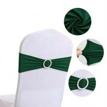 10pcs Green Stretch Chair Covers - Bow Tie Design, Elastic Chair Slipcovers With Clips And Buckles, Easy Installation Without Fixing, Washable And Reusable, Suitable For Weddings, Engagements, Parties, Banquets, Birthdays, Graduations And Other Celebrations - Multicolor - View 21