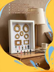 1 Set DIY Mini Museum Shadow Box - Celebrate Your Precious Memories In A Unique Way, Shadow Box Frame Kit With Customizable Photo Display And Miniature Figurines, Personalized Unique Souvenir Decor - Multicolor - View 14
