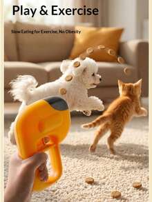 Cat & Dog Exclusive Treat Launcher! Fun Ejection + Slow Feeding Design, Say Goodbye To Destructive Boredom, Large Capacity Food Storage, Indoor & Outdoor Interactive Tool, Must-Have For Pet Owners! - Multicolor - View 7