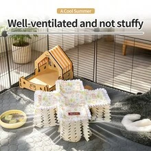 ITANDME Guinea Pig Hideout Guinea Pig Tassel Tunnel - Reinforced Top No Collapse, Stable Top Washable Small Animal Tunnel With Curtain - View 7