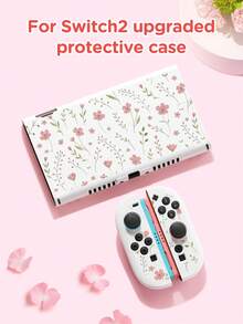 New Switch2 (2025) Game Console Accessories, French Floral Leaf Pattern Switch Protective Case, Compatible With Switch2/Switch NS/Switch OLED/Lite, Suitable For Switch2/Switch Game Console Accessories, Full Set, Storage Bag, Card Slot Dock, Switch Protective Case, Best Gift For Switch Players - Multicolor - View 3