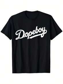 Camiseta para hombre Dopemen - Diseño unisex, camiseta estampada de manga corta para el verano de 2026, peso 180G. - Negro - Ver 1
