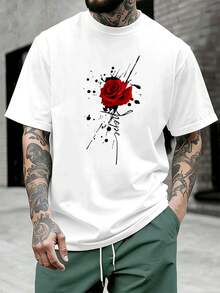 Men Plus Size T-Shirts - White - View 1