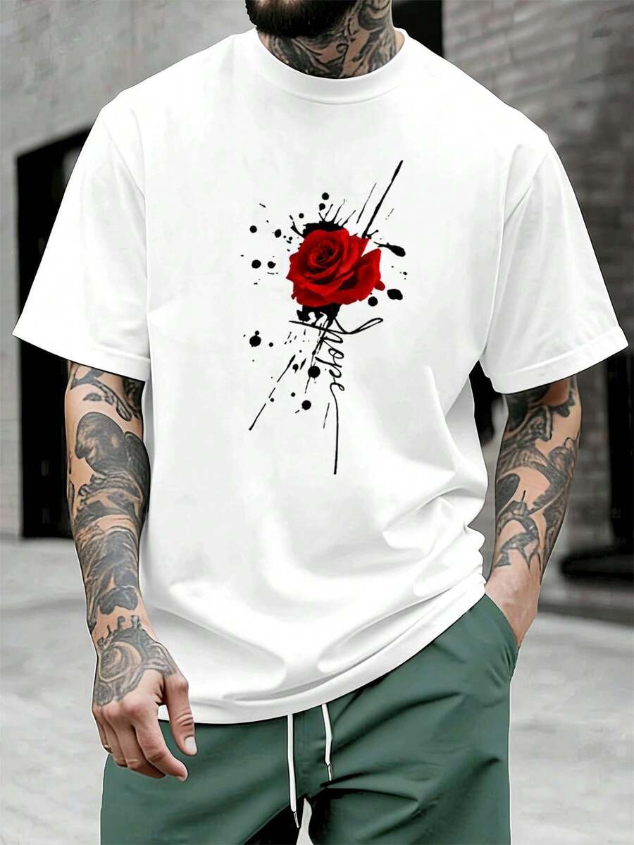 Men Plus Size T-Shirts - White - View 1