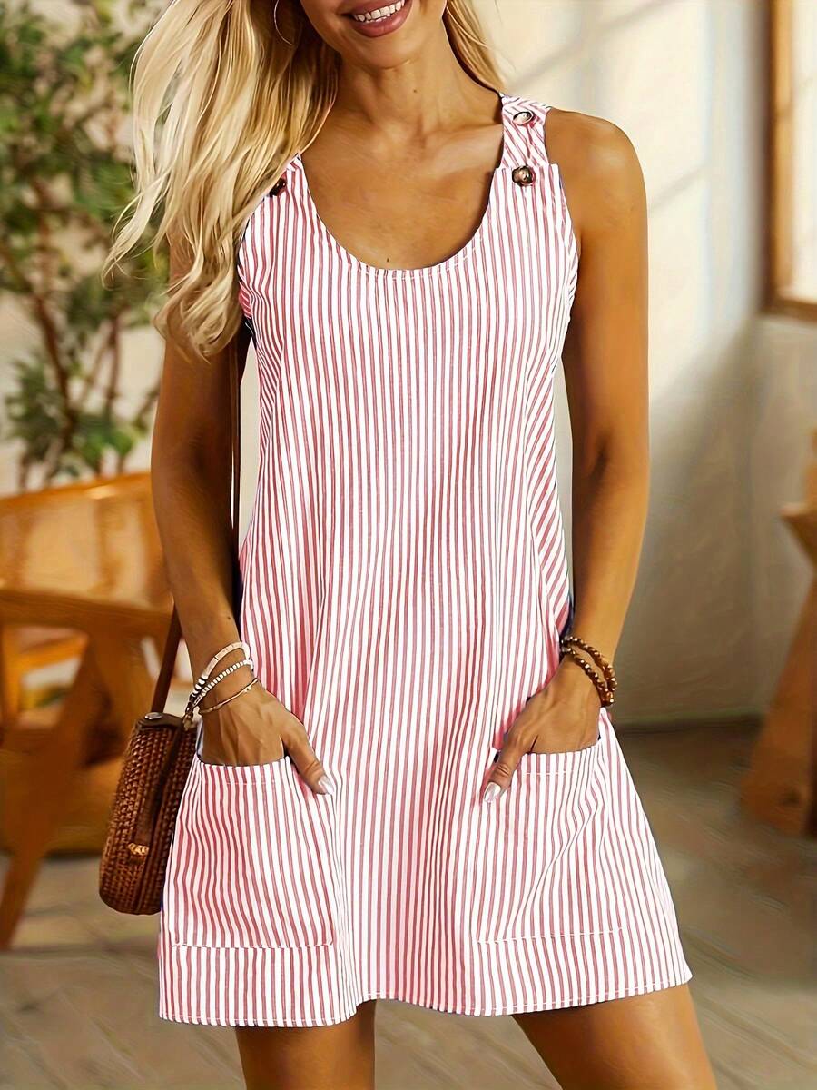 Women Short Dresses - Red - View 1