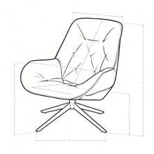 Modern Swivel Single Leisure Chair, Leather Padded High Back Sofa Chair, Black Metal Legs, Suitable For Reception/Reading/Movie Watching - Black - View 6