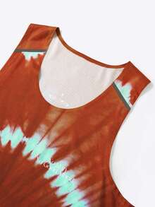 Camiseta sin mangas deportiva de cuello redondo con estampado de letras degradadas para hombre Zenbolt - Multicolor - Ver 7