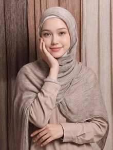 1pc Women's Solid Color Modal Fabric Pleated Tassel Scarf, Casual Daily Headscarf, Sun Protection & Warmth Shawl Scarf Suitable For Dresses - Multicolor - View 1