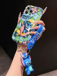 Disney Has Authorized, Phone Case - Chain Set, The Stitch Lilo & Stitch 3D Phone Case Plus A Silicone 3D Stitch Bracelet With Metallic Ring Removable Bracelet, Stitch And Angel Pattern, Compatible With Iphone17/16/15/14/13/12/11/XS/XR/X Plus Pro Max, A Stylish Cartoon Phone Case, The Perfect Gift Choice, Phone Protection, Durable Phone Cover, Great Gift For Friends And Family. - 白色 - 查看 4