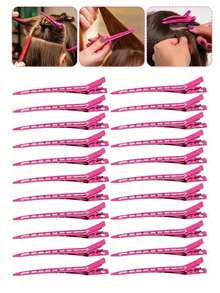 28/16/2PCS Rose Red Hair Fixing Clips, Root Volumizing Hair Clips, No-Trace Hair Clips, Bangs Duckbill Positioning Clips, Makeup Artist Styling Clips,Claw Clips - Multicolor - View 1