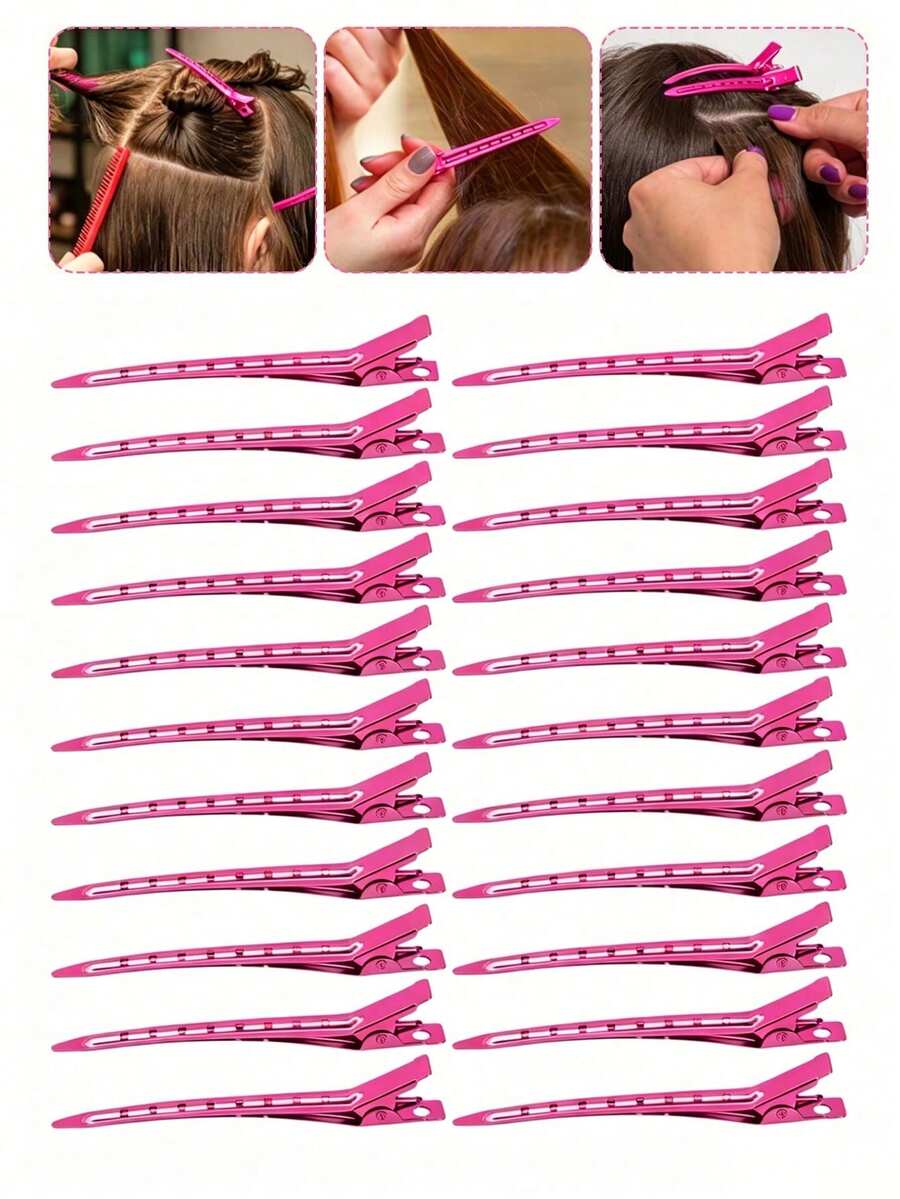 28/16/2PCS Rose Red Hair Fixing Clips, Root Volumizing Hair Clips, No-Trace Hair Clips, Bangs Duckbill Positioning Clips, Makeup Artist Styling Clips,Claw Clips - Multicolor - View 1