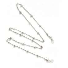 1pc Black Beaded Glasses Chain Anti-Drop Fashion Versatile Women's Gift - Silver - View 6