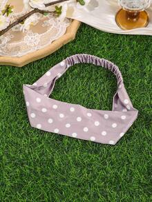 1pc French Vintage Polka Dot Headband, Wide Elastic Hairband, Vacation/Street Style/Daily Versatile Hair Accessory - Multicolor - View 17