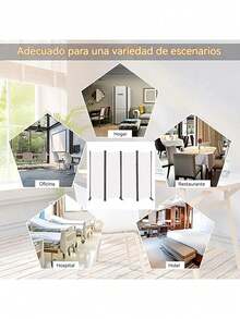 Biombo Separador Portátil Fácil Montaje 4 Paneles Moderno - beige - Ver 9