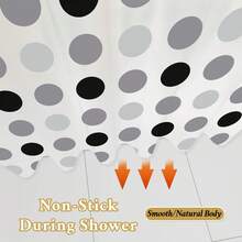 1pc Grey And White Polka Dot Pattern Shower Curtain, Bathroom Partition Curtain, Suitable For Multiple Scenes, Comes With Hanging Rings - Dark Grey - View 7