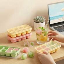 1/2/4pcs 8 Grids Plastic Ice Mold With Lid, Reusable Fruit & Beverage Ice Tray, Beer Refrigeration Tool, Suitable For Refrigerator Ice Maker In Kitchen, Restaurant,Bar - View 3