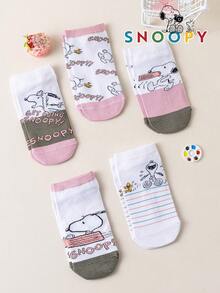 10/5/1 Par de Meias Curtas Femininas Snoopy, Meias de Corte Baixo com Desenho Animado, Fofas, Versáteis, Absorventes de Suor, Casuais e Esportivas - Multicolorido - Visão 8
