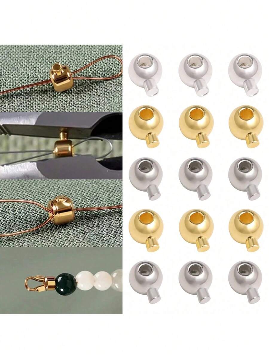 10個 3mm圓形壓接珠扣扣環，手鍊與項鍊珠寶製作配件