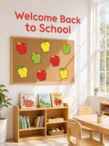 Cute Red Apple Stickers, Back To School Apple Decorations, Colorful Apple Shaped Cutouts For Bulletin Boards, Including Desk Name Labels, Colorful Apple Shaped Hollow Stickers, Suitable For Bulletin Boards, Perfect For Decorating Lockers, Lockers And Classrooms, Including Desk Name Labels - Apple - View 6