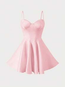 Elegant Date Everyday Romantic Slip Dress - Pink - View 7