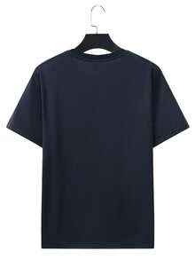 Camiseta de Moda para Hombre con Estampado - Azul marino intenso - Ver 2