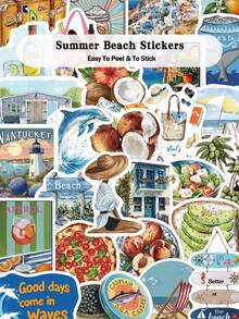 50pcs Summer Beach Stickers Set Cartoon Decorative Stickers For Laptop Suitcase Scrapbook Diy Decor School Supplies - Summer Beach - View 8