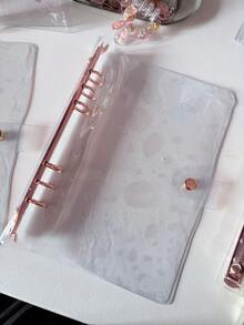 Rose Gold/Gold A5/A6/A7 PVC Transparent Loose-Leaf Binder Cover 3D Sticker/Postcard/Photo Card Collection Album,Card Holder - Color - View 16