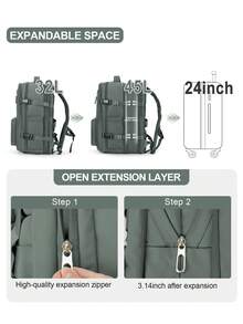 Large Capacity Travel Backpack Unisex Style, High School And College Student Back To School Luggage Backpack, Waterproof Nylon Durable, College Student Backpack, With Independent Shoe Compartment, Multi-Functional Dry And Wet Separation Compartment Storage, Luggage Storage Bag, Expandable Capacity Multi-Compartment Business Functional Backpack, Expandable Extra Large Laptop Backpack, Outdoor Travel Carry-On Boarding Travel Backpack, Personal Backpack, 15.6 Inch, 17 Inch Laptop Backpack - Multicolor - View 5