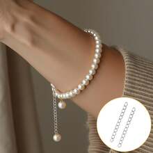 Bộ 100 chiếc dây nối dài bằng hợp kim, phụ kiện làm trang sức như dây chuyền/vòng tay/vòng chân, thích hợp cho việc tự làm trang sức của phụ nữ. - Bạc - Xem 3