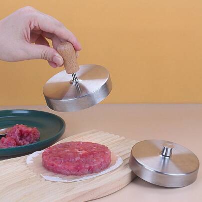 1-Piece Stainless Steel Hamburger Press, Round Patty Mold, Breakfast DIY Rice Ball Tool