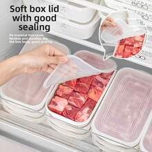 1/3件組可重複使用食品儲存容器套組,冰箱儲存盒,附蓋冷凍食品容器,可堆疊,食品保鮮盒,肉類冷凍容器,水果保鮮盒,便當盒 - 彩色 - 查看 8