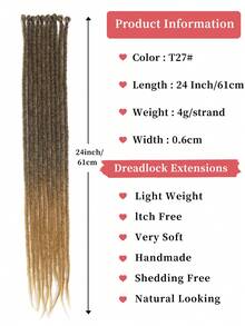 24 Inch Synthetic Dreadlock Extensions 10pcs/Pack Hippie Single-End Dreadlocks Black To Purple Gradient 0.6cm Wide Reggae Style Crochet Hair Extensions For Women Christmas New Year Carnival Music Festival, Halloween - Multicolor - View 10