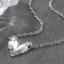 Light Luxury Streamlined Pendant Necklace, Unique Heart Shape, High-End Texture, Versatile For Daily Commute, Perfect Gift - Silver - View 4