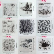 Clear Silicone Stamps Vintage Floral Background Scenery & Country Manor Bird Flower Patterns For DIY Junk Journal Scrapbook & Photo Album Crafts - Nature - View 3