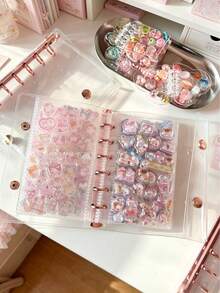 Rose Gold/Gold A5/A6/A7 PVC Transparent Loose-Leaf Binder Cover 3D Sticker/Postcard/Photo Card Collection Album,Card Holder - Color - View 1