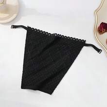 1pc Women's Black Diamond Double Layer Lace Breathable Fashion Bra Fake Collar, Suitable For Daily Wear - Black - View 5