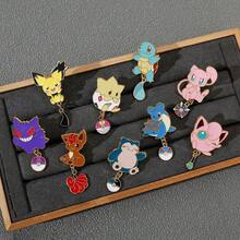 pokemon 寶可夢 1/9 件組卡通精靈胸針套裝 可愛胖丁 皮丘 琺瑯別針 背包衣物飾品金屬徽章配件禮物 - 均碼 - 查看 7
