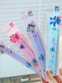 DOBBLE 1 Stitch Cute Cartoon Pattern Ruler Sets: 15 Cm / 5.91 Inches Acrylic Rulers With Various Designs, Perfect For School, Office, Drawing, Maths, Stationery, Small Gifts, And The New Semester - A - View 1