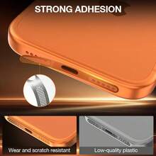 Orange Metal Speaker Grille Dust Cover, Ultra-Thin Design, Compatible With IPhone 16/15/14/12 Series - Speaker Film, Charging Port Dust Cover, Phone Dust Plug - Orange 10pcs - View 2