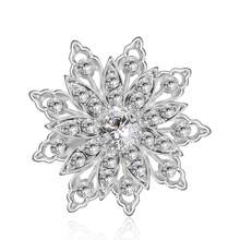 1pc Elegant Oval Floral Brooch, Embellished With Rhinestones And Faux Pearls, Multi-Purpose Lapel Pin/Scarf Ring, Fashion Jewelry, Suitable For Weddings, Vacations, Parties And Daily Wear - Silver - View 1